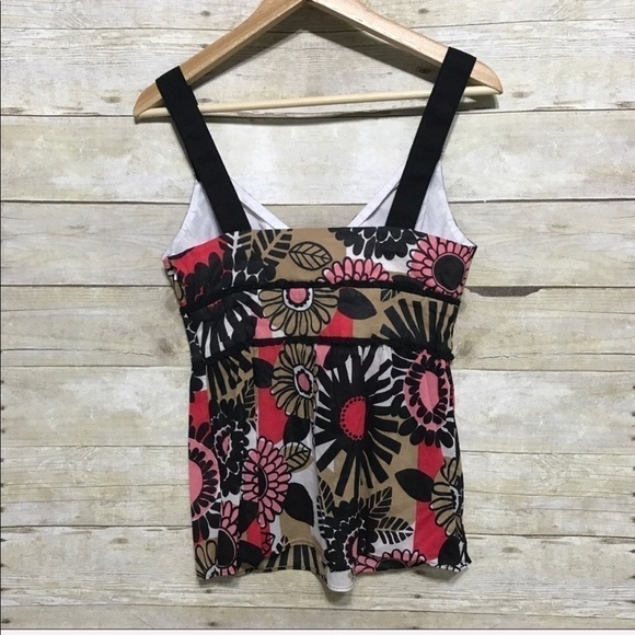 VINTAGE Claude Brown 60s 70s floral print sleeveless tank top size 8 - Picture 8 of 11